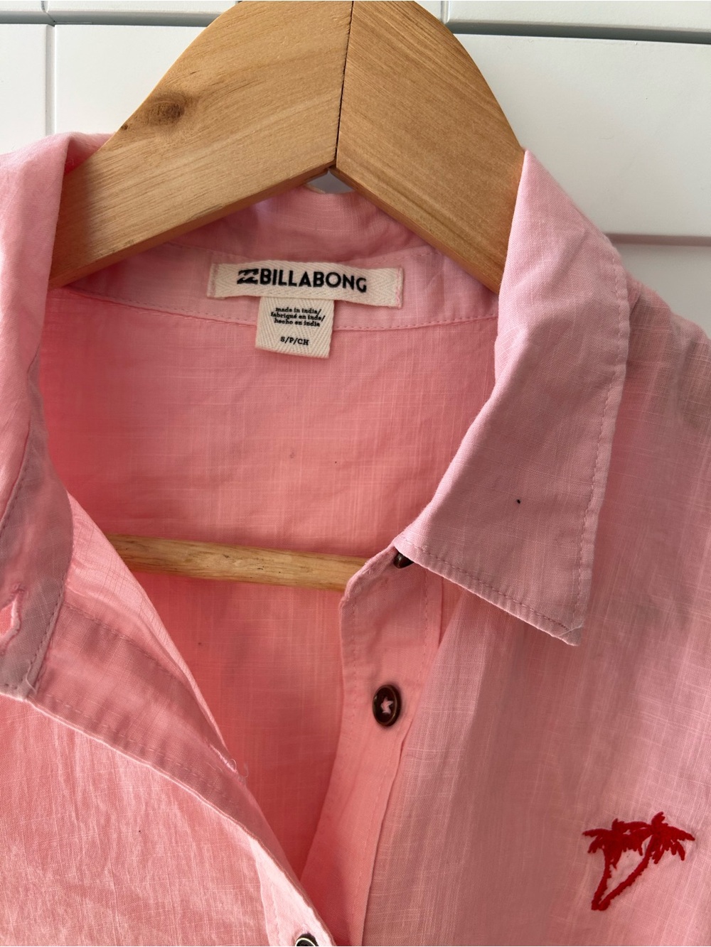 Billabong Small New Hawaiian Daze Short-Sleeve Tie-Front Button Shirt - Picture 3 of 5